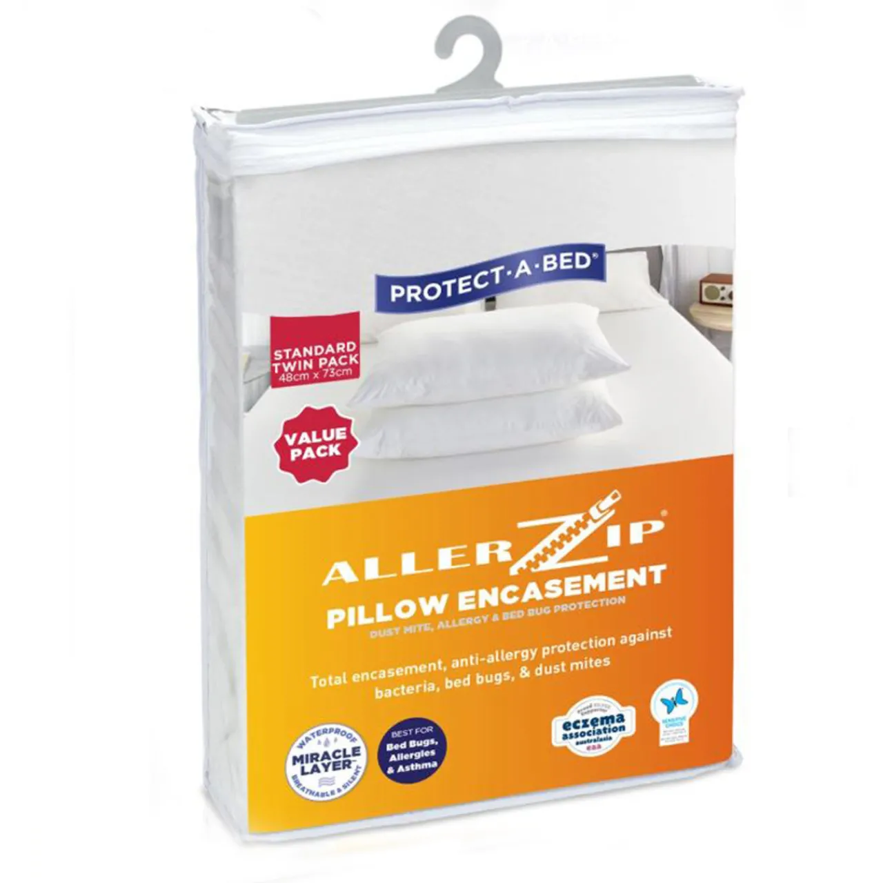 Pillows & Pillowcases*Protectabed Allerzip Smooth Pillow Protector 2 pack