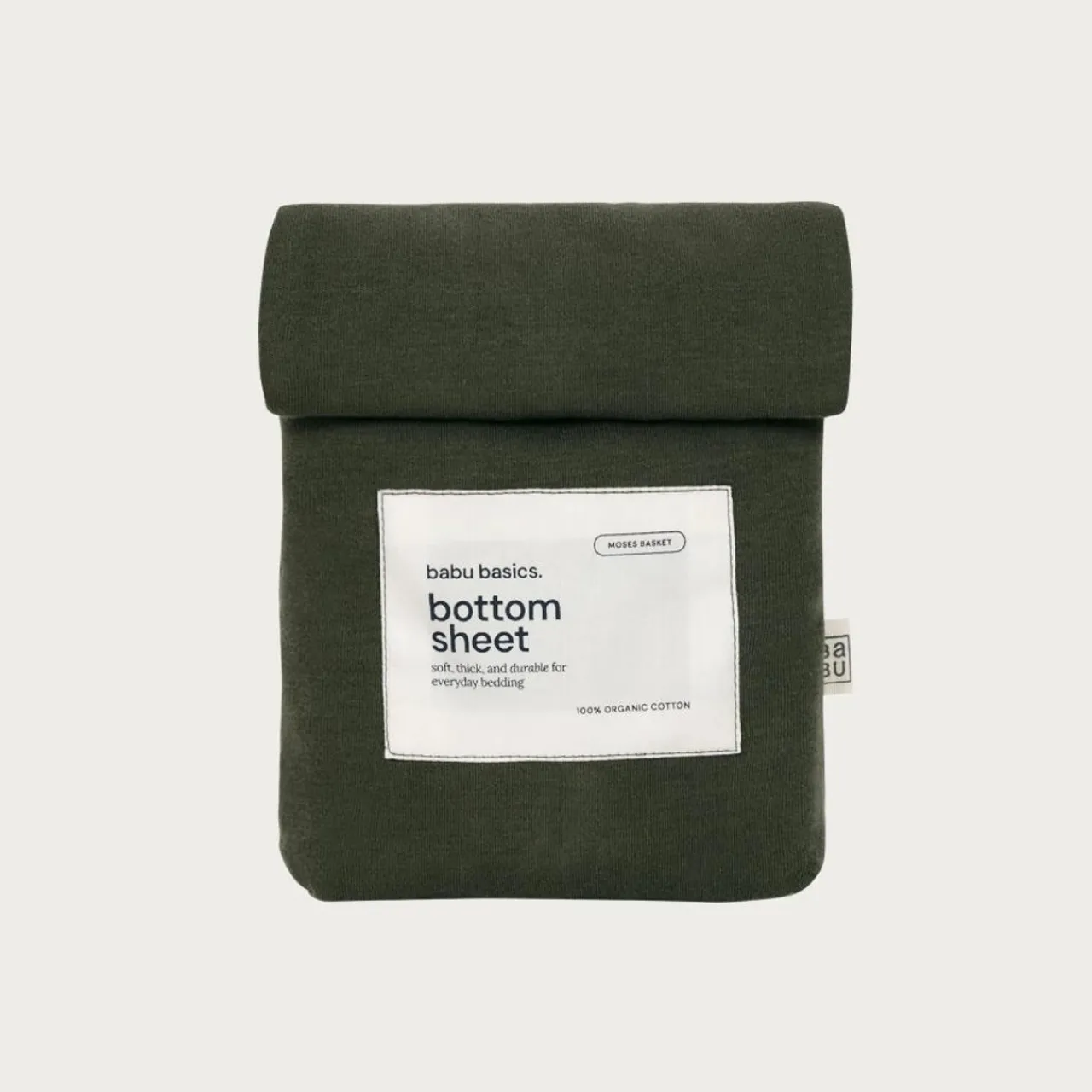 Moses Basket Bedding*Babu Basics Organic Cotton Moses Basket Fitted Sheet - 30 x 67cm