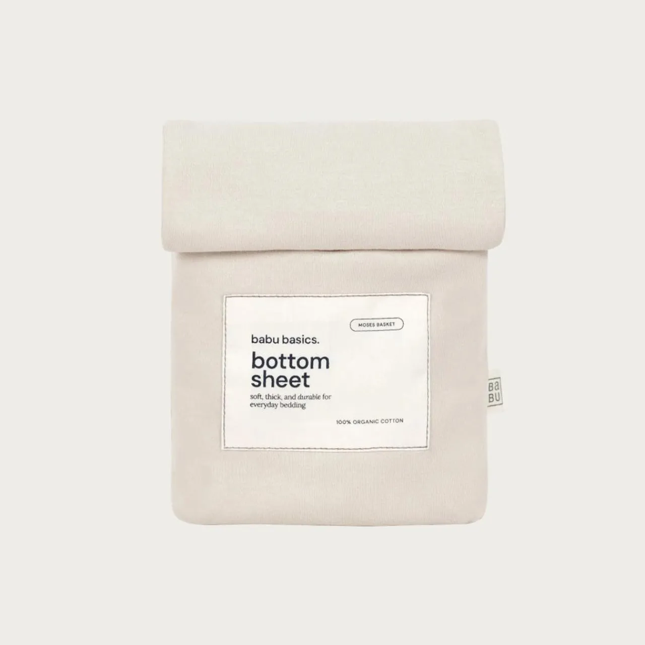 Moses Basket Bedding*Babu Basics Organic Cotton Moses Basket Fitted Sheet - 30 x 67cm