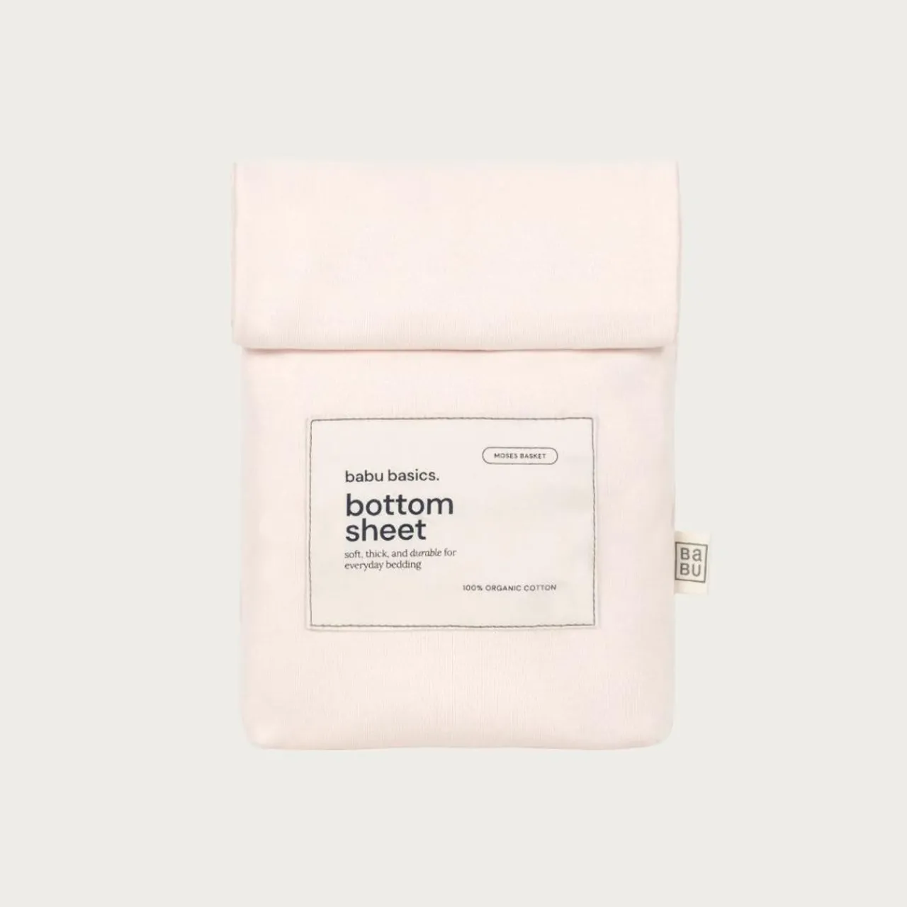 Moses Basket Bedding*Babu Basics Organic Cotton Moses Basket Fitted Sheet - 30 x 67cm