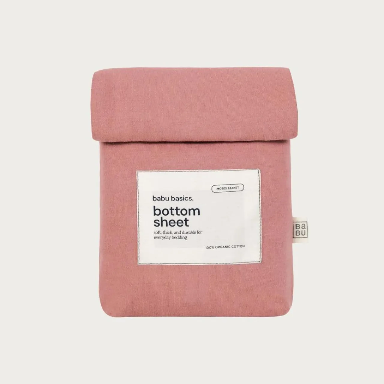 Moses Basket Bedding*Babu Basics Organic Cotton Moses Basket Fitted Sheet - 30 x 67cm