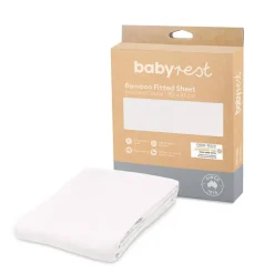 Cot Sheets*BabyRest Bamboo Fitted Sheet 140 x 70cm White