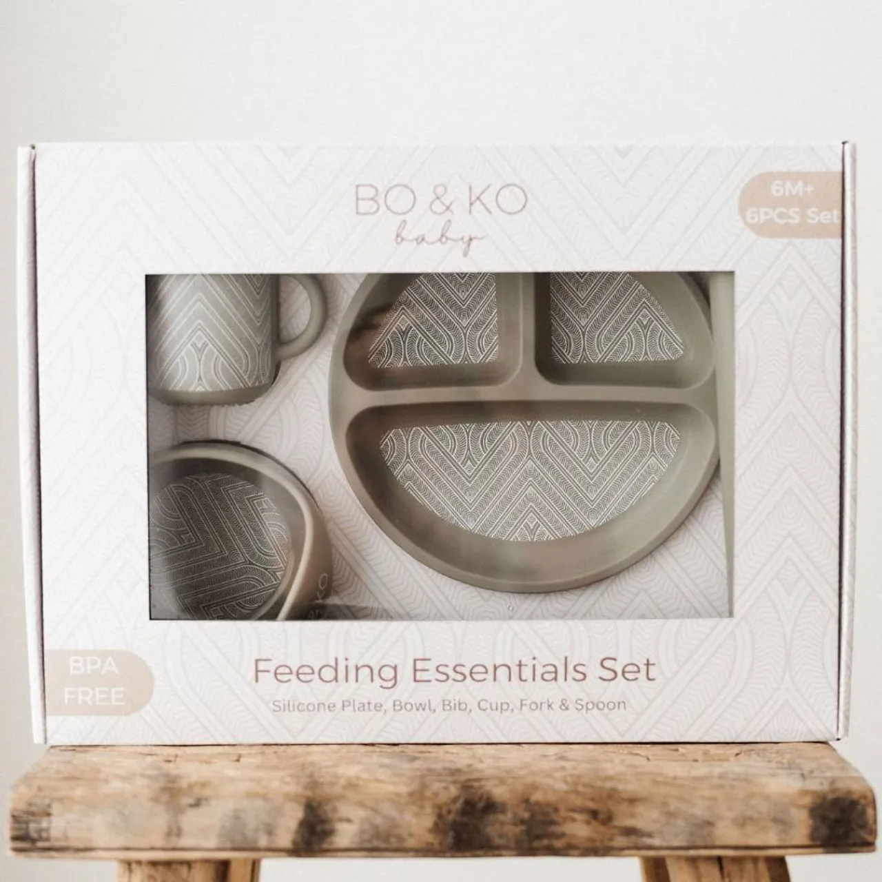 Bowls, Plates & Cutlery|Bibs & Burp Cloths*BO & KO Baby BO & KO Feeding Essentials Set