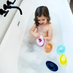 Bath Toys*Boon Fleet Stacking Boats 5pc - Navy/Yellow