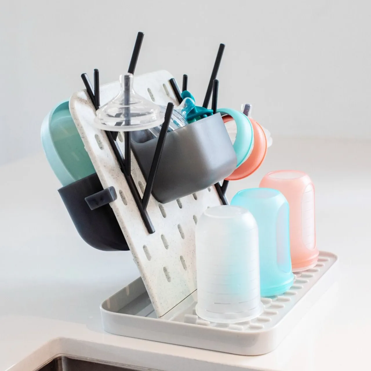 Cleaning & Sterilising*Boon Groove Drying Rack Grey/Charcoal