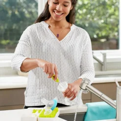 Cleaning & Sterilising*Boon Trip Travel Drying Rack & Bottle Brushes Green