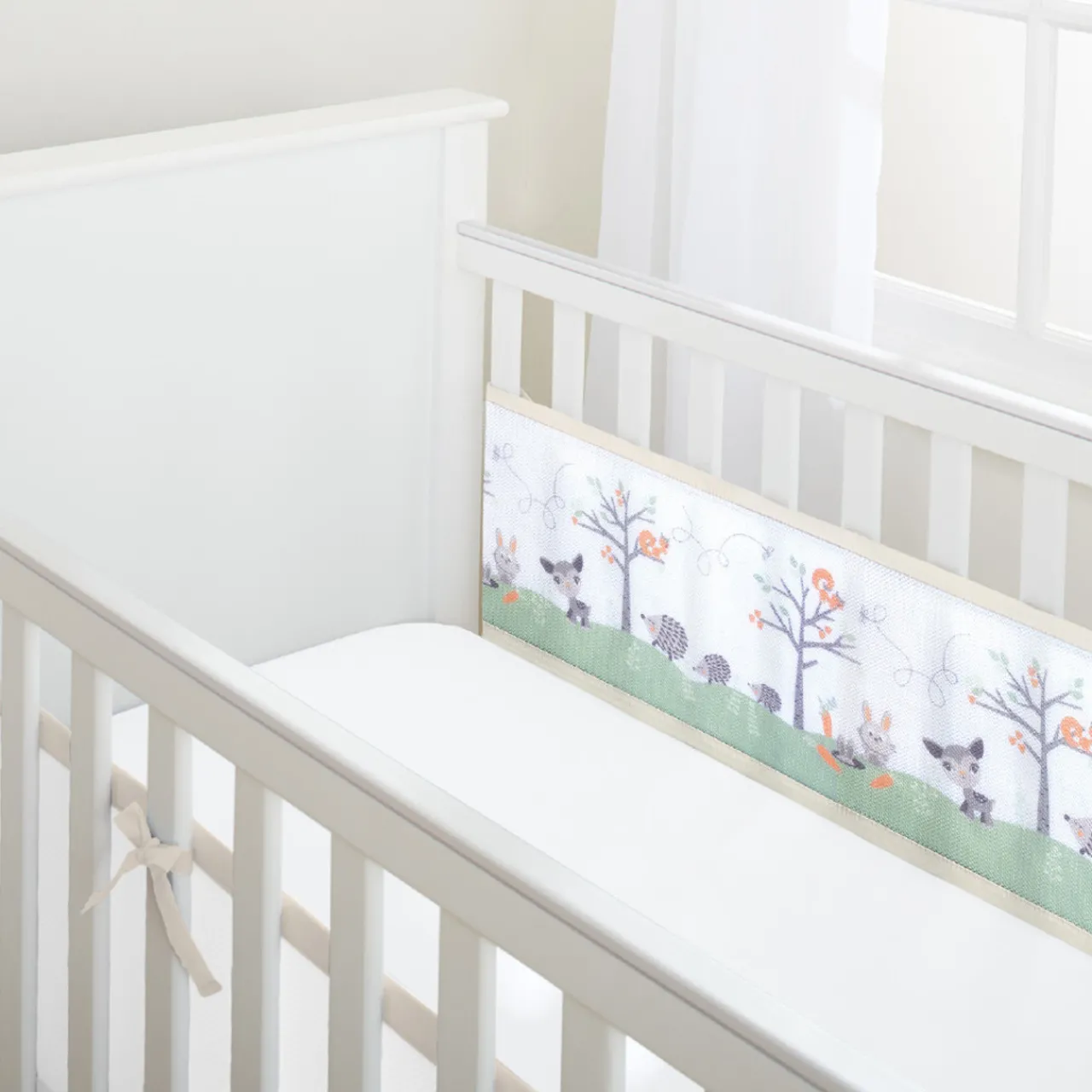 Safe Sleep*BreathableBaby Breathable Baby - Breathable Print Mesh Cot Liner - 2 Sides / Solid-end cots