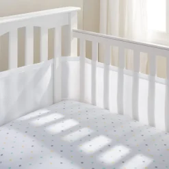Safe Sleep*BreathableBaby Breathable Mesh Cot Liner - 4 Sides White