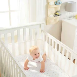 Safe Sleep*BreathableBaby Breathable Mesh Cot Liner - 4 Sides White