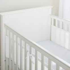 Safe Sleep*BreathableBaby Breathable Mesh Cot Liner - 2 Sides / Solid-end cots White
