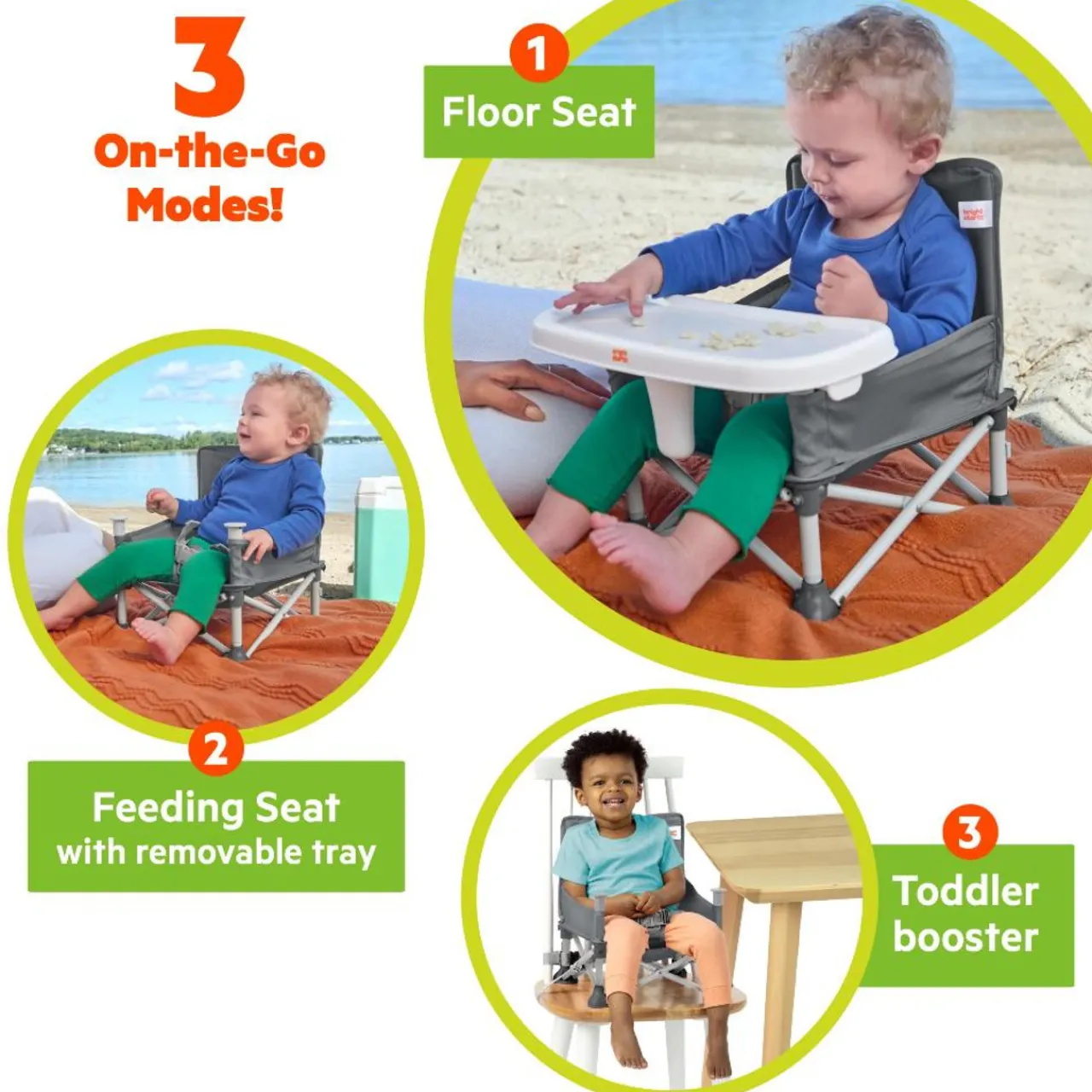 Family Outdoor Essentials|High Chairs & Booster Seats*Bright Starts Pop 'N Sit Portable Booster Seat