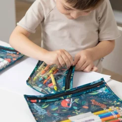 Lunchboxes, Snackboxes & Snack Bags*Bumkins Clear Travel Bag 3pk - SECONDS Jungle