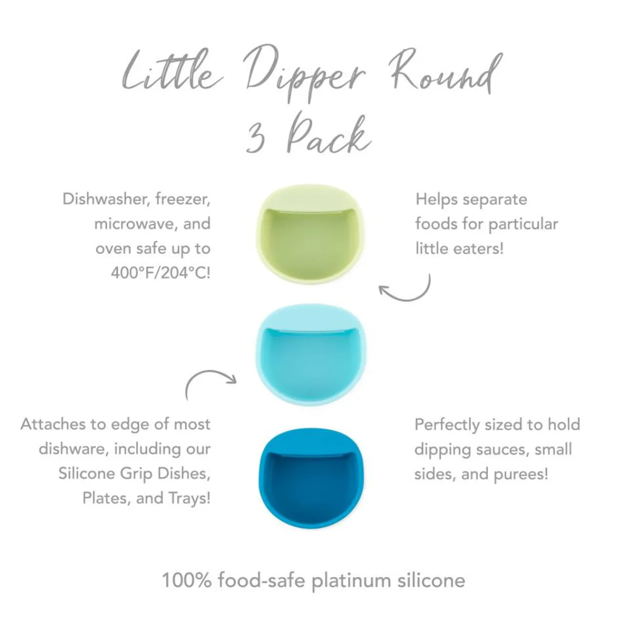 Lunchbox Accessories|Bowls, Plates & Cutlery*Bumkins Little Dippers Round 3pk Taffy Grey