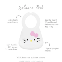 Bibs & Burp Cloths|Starting Solids*Bumkins Silicone Bib - Hello Kitty