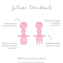 Bowls, Plates & Cutlery|Starting Solids*Bumkins Silicone Chewtensils - Hello Kitty