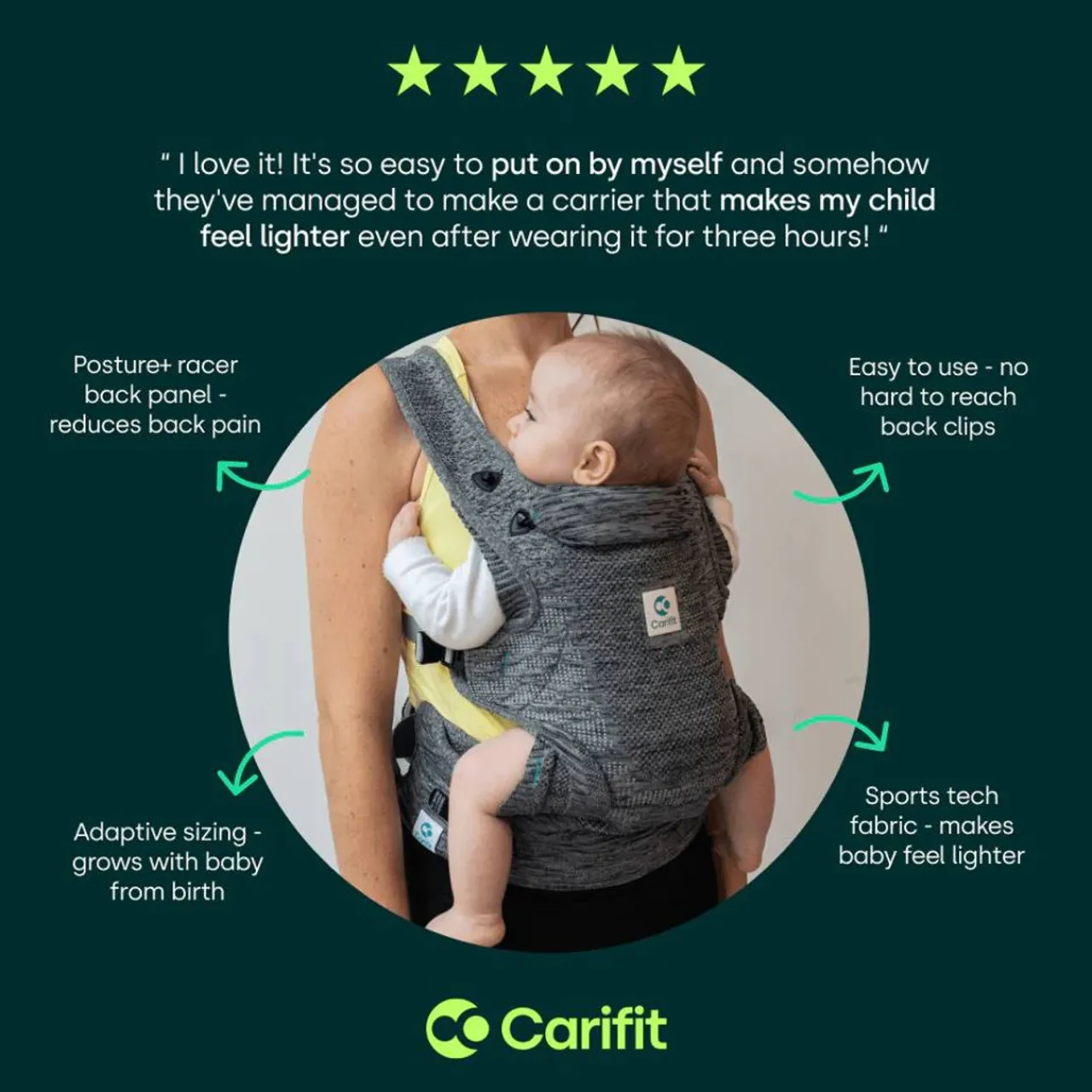 Buckle Carriers*Carifit + Multi-Position Baby Carrier