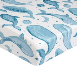 Bassinet & Co-Sleeper Bedding*Crane Baby Bassinet Fitted Sheet - Caspian Collection Caspian Whale