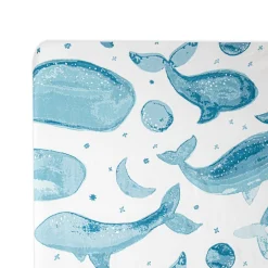 Cot Sheets*Crane Baby Cot Fitted Sheet - Caspian Collection - 132 x 71cm Caspian Whale