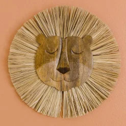 Wall & Hanging Decor*Crane Baby Wooden Lion Wall Decor - 1pc