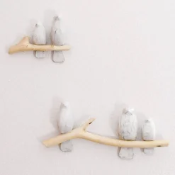 Wall & Hanging Decor*Crane Baby Wooden Perch Wall Decor - 2pc