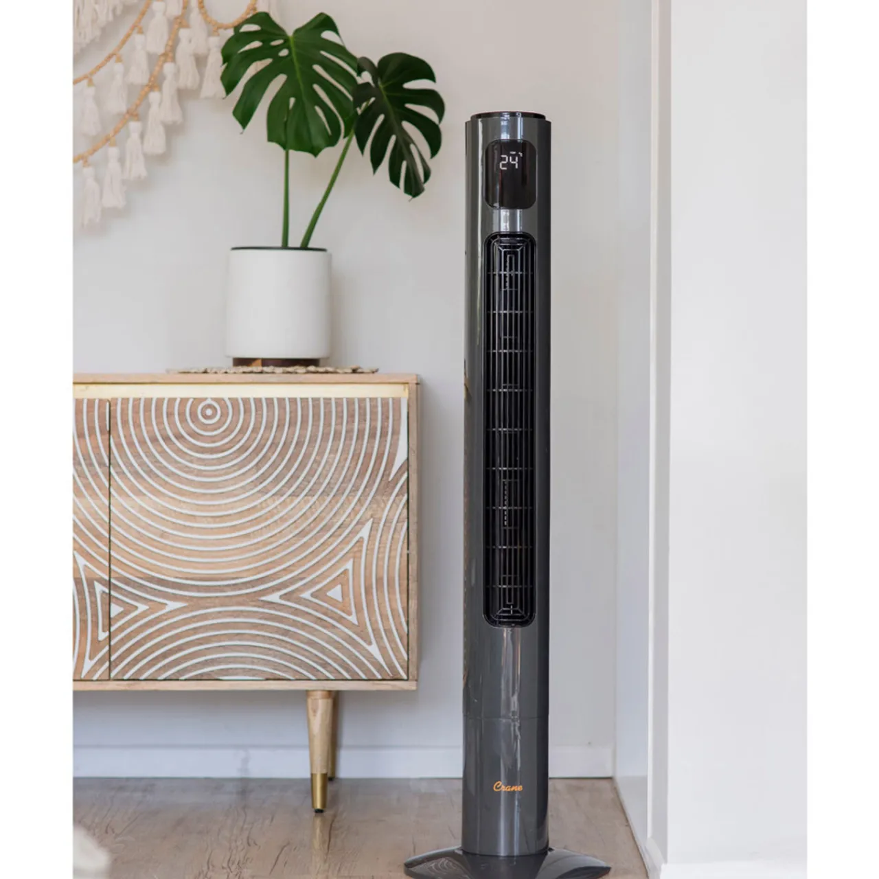 Humidifiers & Accessories|Humidifiers & Accessories*Crane Tower Fan and Air Circulator (116 cm) - Charcoal