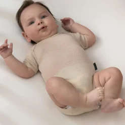 Bodysuits & Singlets|Merino Clothing & Sleepwear*The Sleep Store Deluxe Merino Rib Short-Sleeve Bodysuit Almond