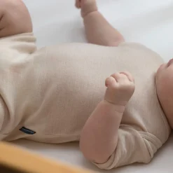 Bodysuits & Singlets|Merino Clothing & Sleepwear*The Sleep Store Deluxe Merino Rib Short-Sleeve Bodysuit Almond