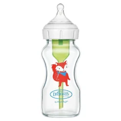 Bottles & Teats*Dr Browns Natural Flow Anti-Colic Options+ Glass Wide Neck Bottle