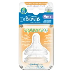 Bottles & Teats*Dr Browns Options+ Wide Neck Silicone Teats 2 pack