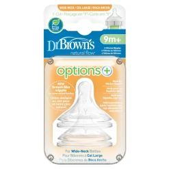 Bottles & Teats*Dr Browns Y-Cut Options+ Wide Neck Silicone Teats 2 pack