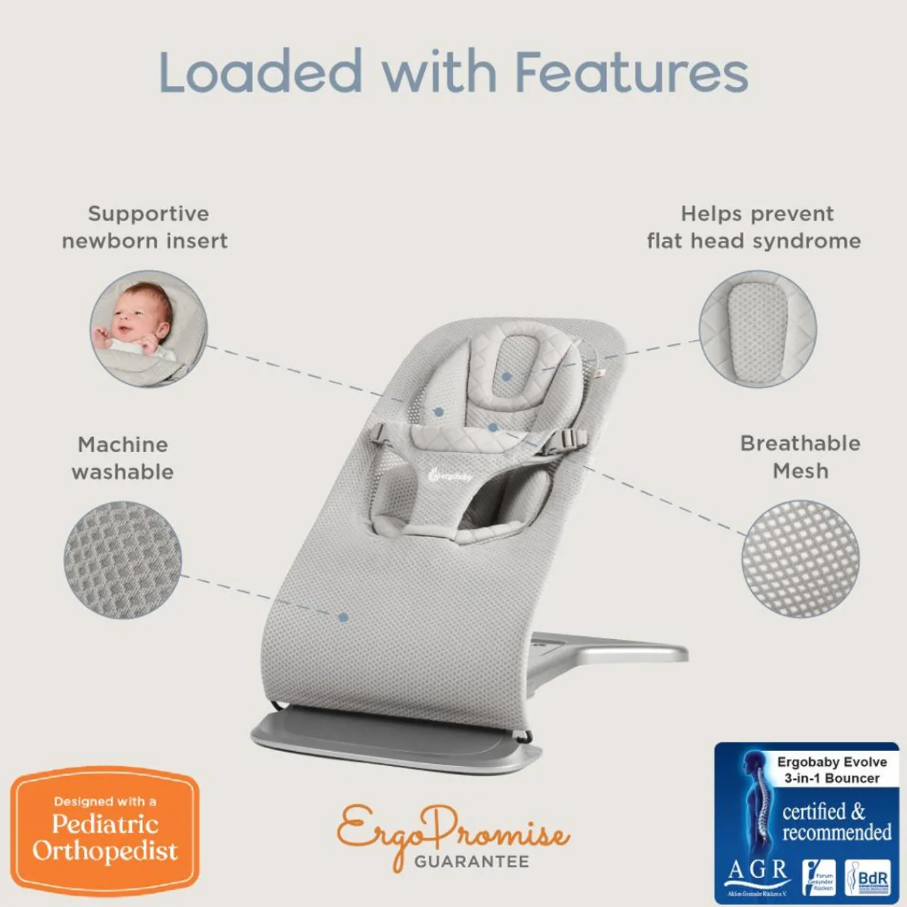Bouncers & Baby Swings*Ergobaby Evolve 3 in 1 Mesh Bouncer