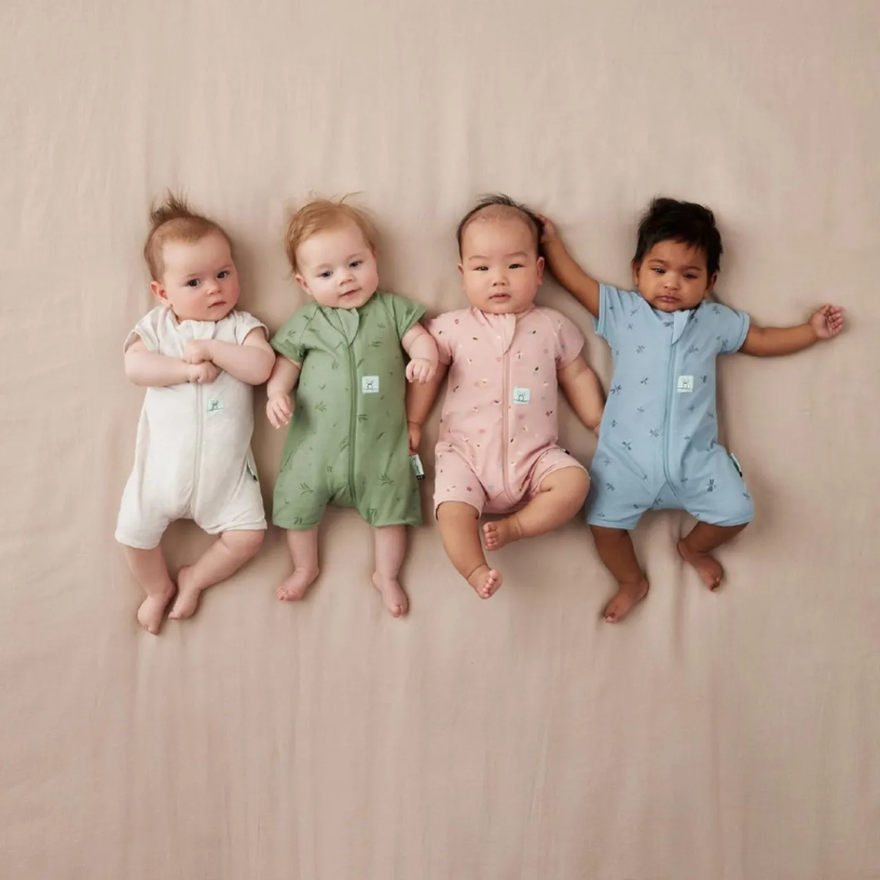 Sleepwear & Pjs*Ergopouch 0.2 Tog Organic Cotton Short Sleeve Layers Daisies