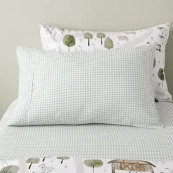 Big Bed Sheets|Pillows & Pillowcases*Squiggles Fitted Sheet & Pillowcase Set - jagger Sage