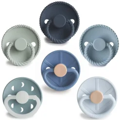 Dummies & Accessories*FRIGG Round Silicone Pacifiers 6pk Endless Sea