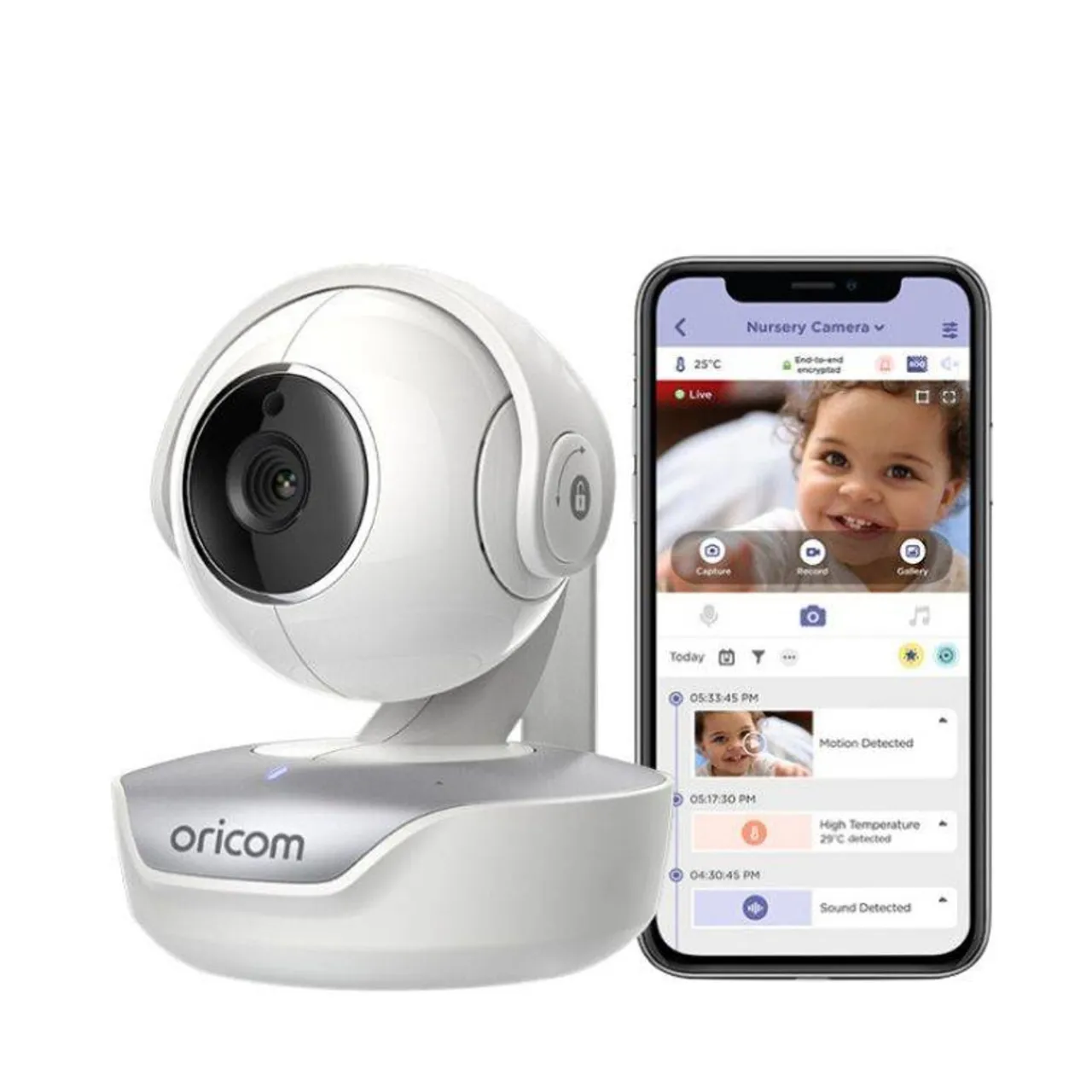 Safe Sleep*Oricom HD Smart Camera with Remote Access and Motorised Pan-Tilt