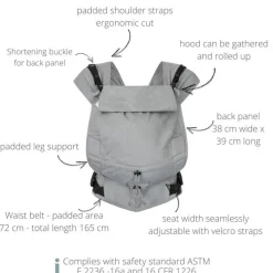 Buckle Carriers*Hoppediz Primeo Baby Carrier - Cross Twill
