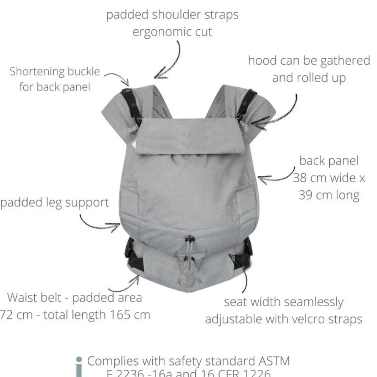 Buckle Carriers*Hoppediz Primeo Baby Carrier - Cross Twill