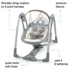 Bouncers & Baby Swings*Ingenuity Boutique Collection Swing n Go Portable Swing Bella Teddy