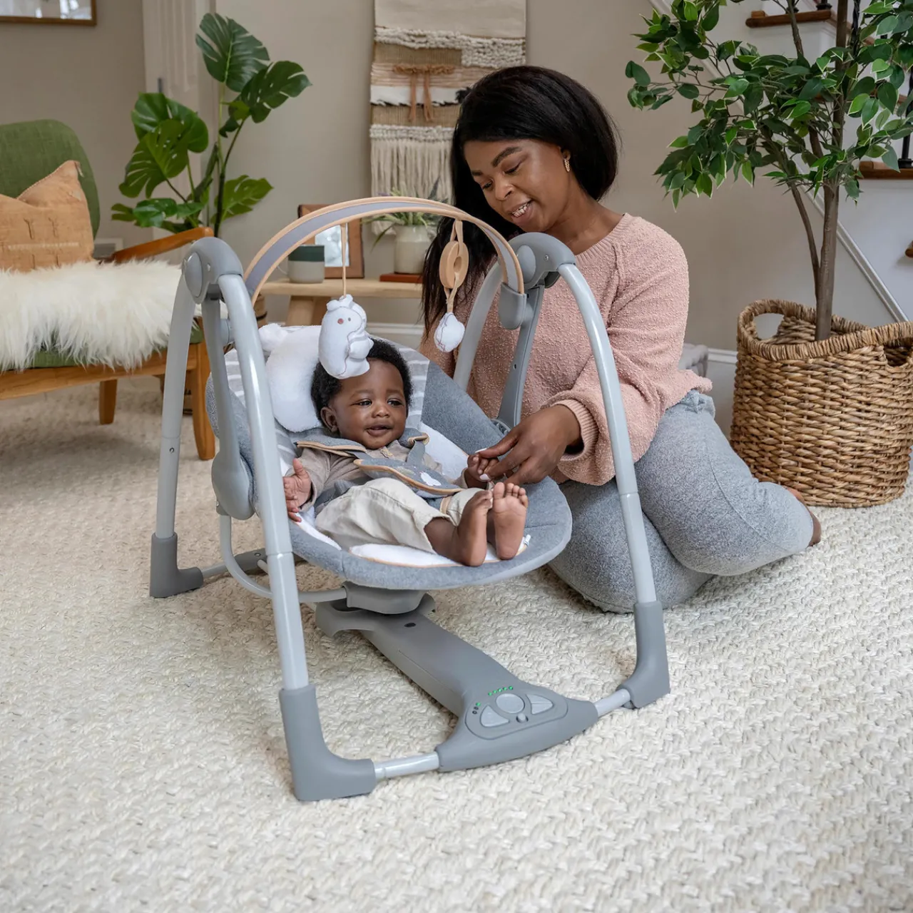 Bouncers & Baby Swings*Ingenuity Boutique Collection Swing n Go Portable Swing Bella Teddy