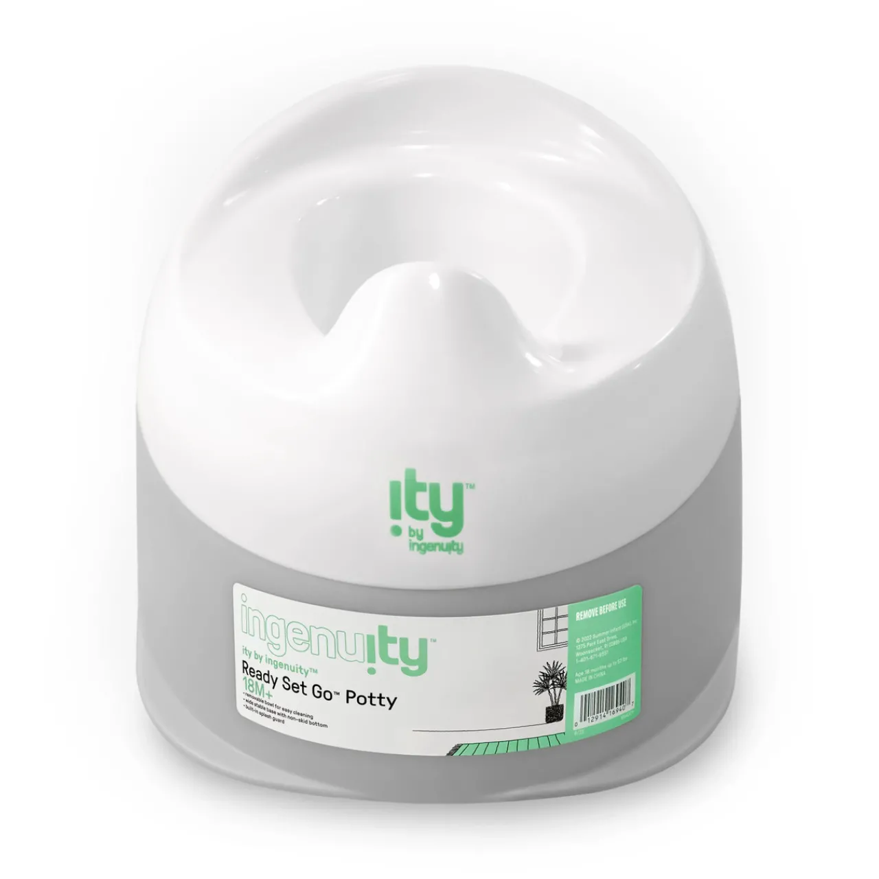 Toilet Training & Bedwetting*Ingenuity ity by Ready Set Go Potty White/Grey