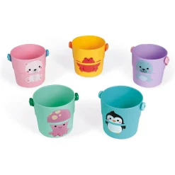 Bath Toys*Janod 5 Activities Bath Buckets