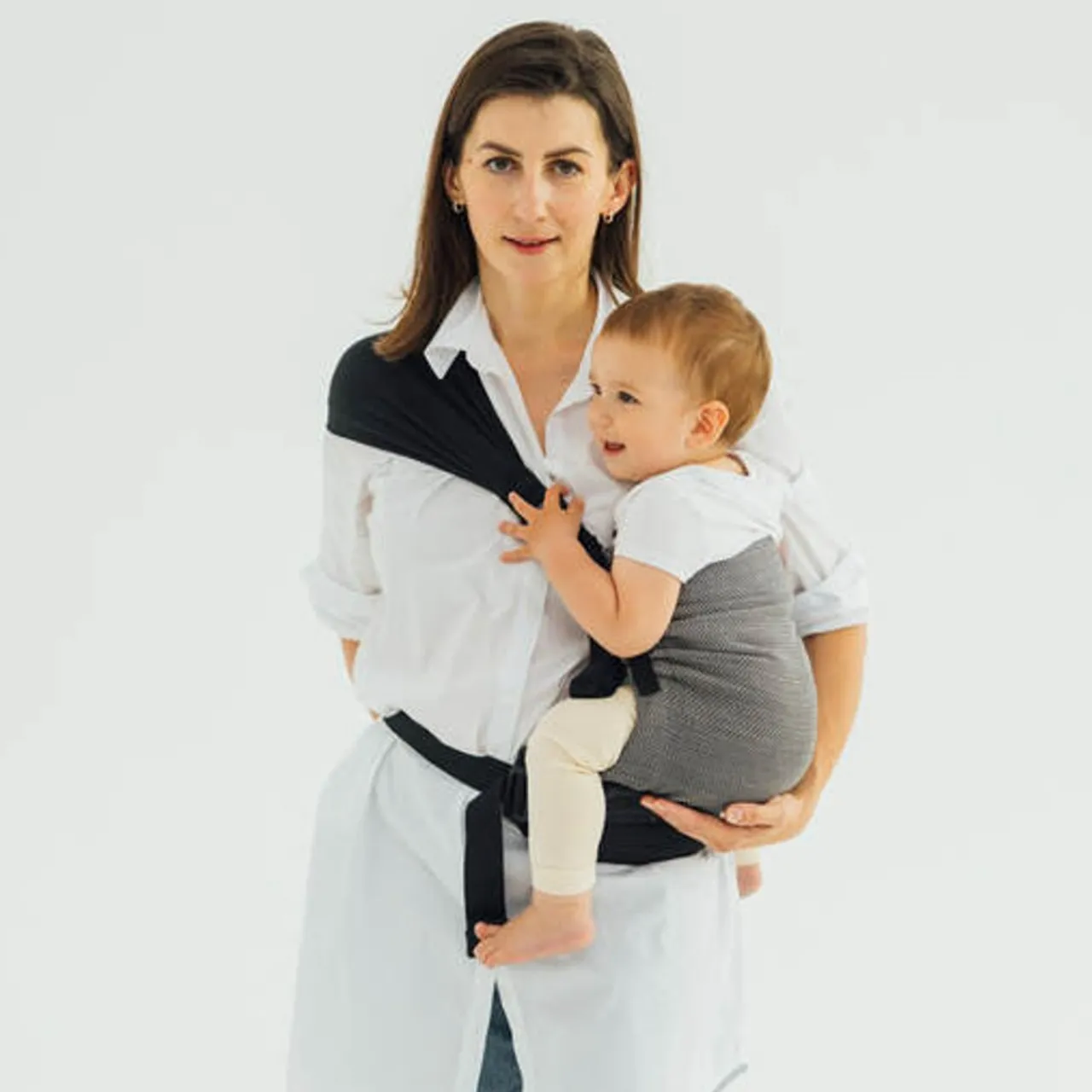 Buckle Carriers*Lenny Lamb LennyHip Carrier - Herringbone Ombre Grey