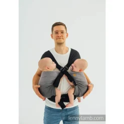 Twin Carriers|Buckle Carriers*Lenny Lamb LennyTwin Carrier - Herringbone Ombre Grey