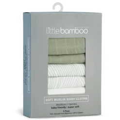 Towels & Facecloths*Little Bamboo Muslin Washers 6 Pack