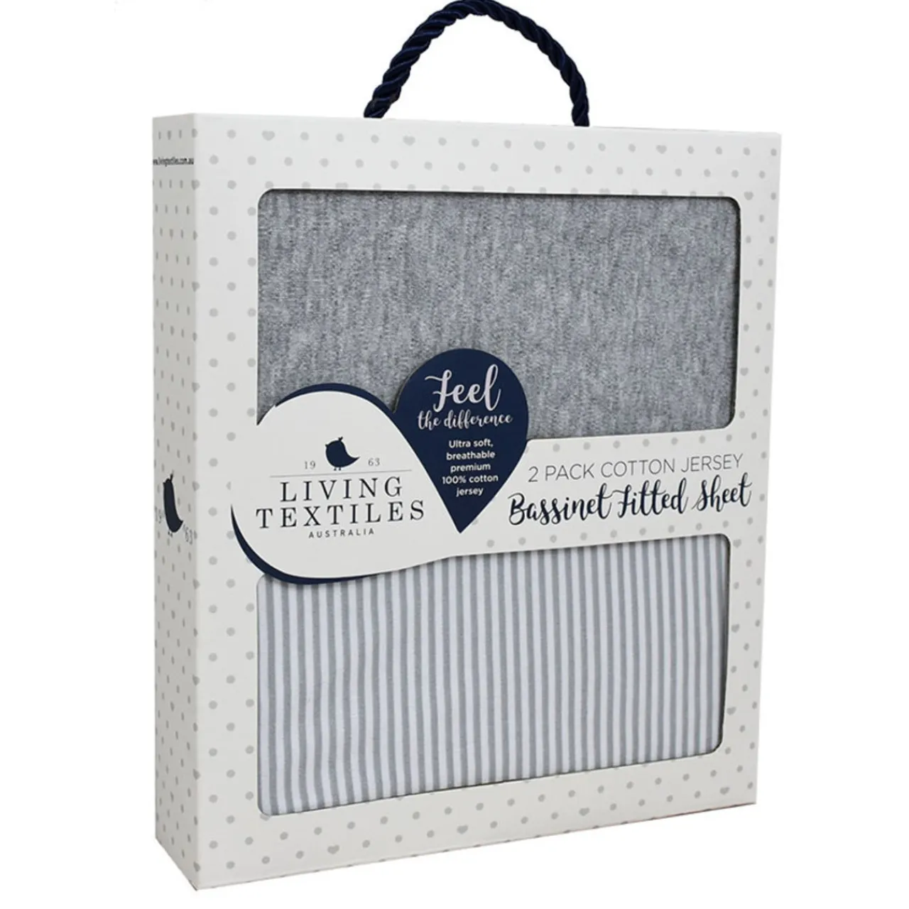 Cot Sheets|Bassinet & Co-Sleeper Bedding*Living Textiles Jersey Fitted Sheet 2pk