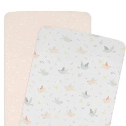 Cot Sheets|Bassinet & Co-Sleeper Bedding*Living Textiles Jersey Fitted Sheet 2pk - Discontinued