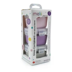Lunchbox Accessories|Starting Solids*Melii Glass Containers with Silicone Sleeve 3 Pack