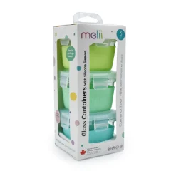 Lunchbox Accessories|Starting Solids*Melii Glass Containers with Silicone Sleeve 3 Pack