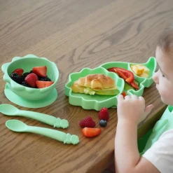 Bowls, Plates & Cutlery*Melii Silicone 5 Piece Feeding Gift Set - Dinosaur