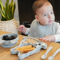 Bowls, Plates & Cutlery*Melii Silicone 5 Piece Feeding Gift Set - Bulldog